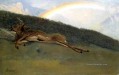 Bierregenbogen über einen gefallenen Stag luminism Albert Bierstadt